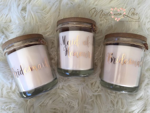 candle bridesmaids gift ideas