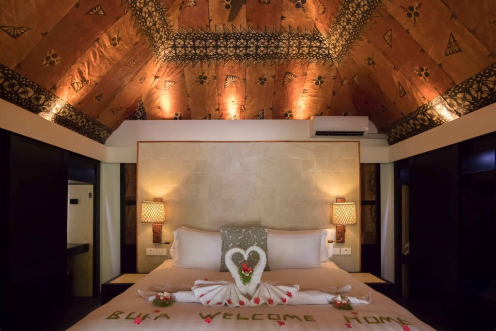 Castaway Island Resort Fiji - honeymoon setup on suite or bedroom