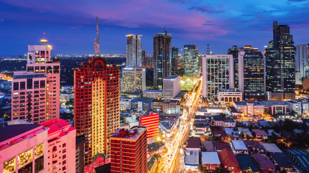 Manila Makati Cityscape at Night Metro Manila Philippines