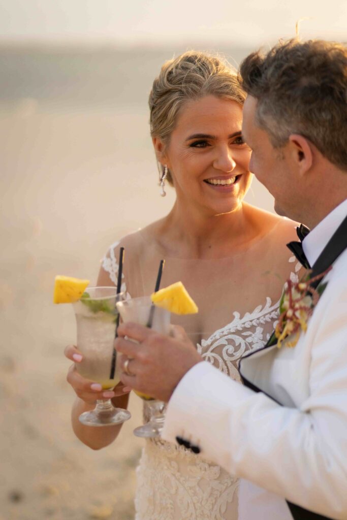 Kylee & Jason at Outrigger Fiji Beach Resort - images by Ocean Studio Fiji - bride and groom closeup portrait at the beach