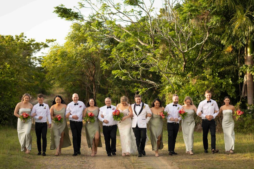 Kylee & Jason at Outrigger Fiji Beach Resort - images by Ocean Studio Fiji - bride and groom with bridesmaids and groomsmen