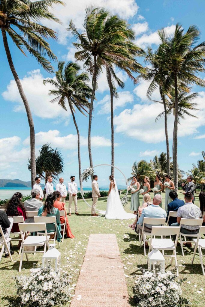 Real Wedding - Arthur and Gabby - Intercontinental Hayman Island by Timeless images by Vanessa - bride and groom ceremony