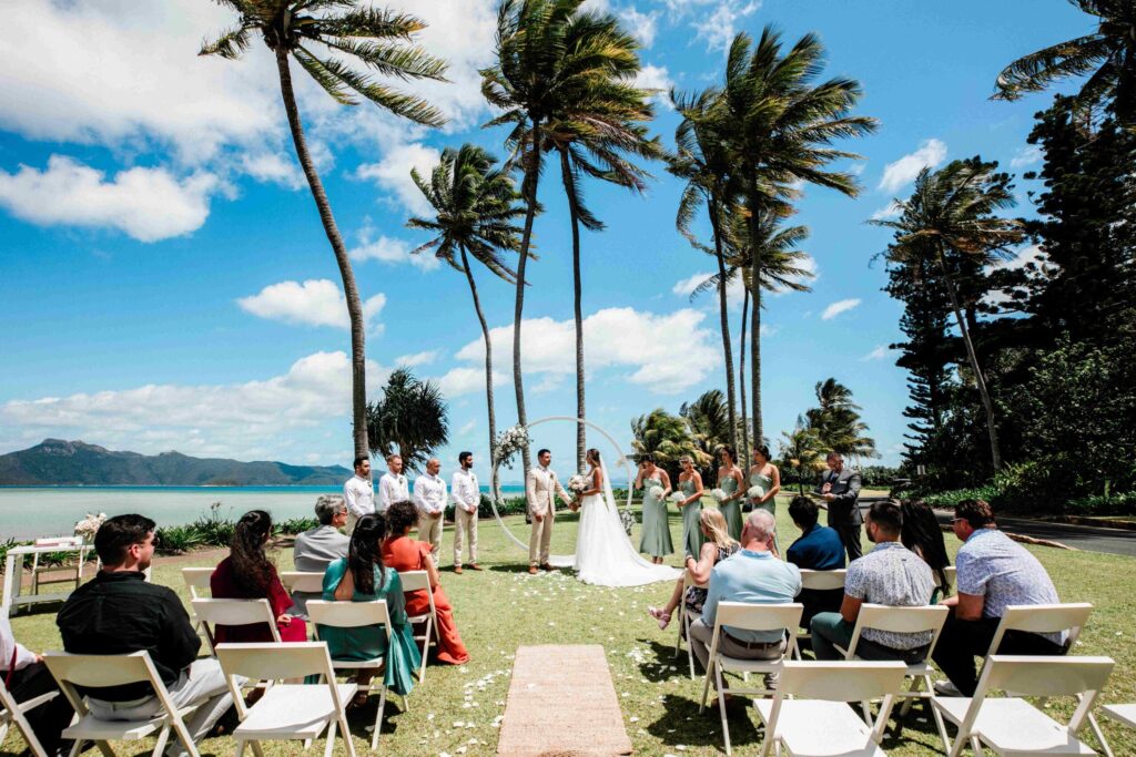 Real Wedding - Arthur and Gabby - Intercontinental Hayman Island by Timeless images by Vanessa - wedding ceremony with crowd