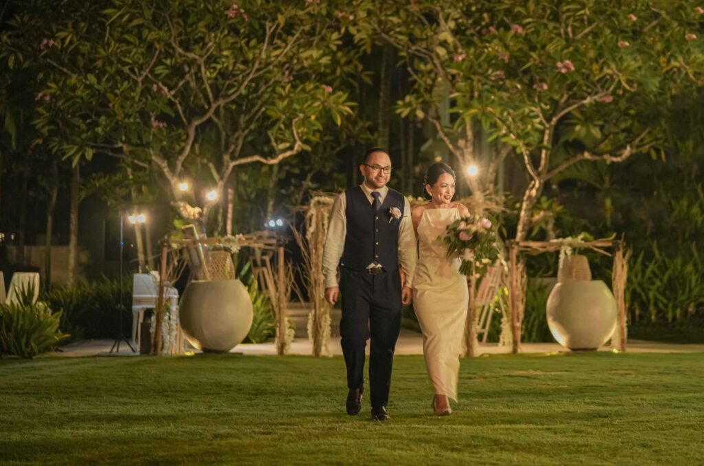 Real Wedding - Conrad Bali - Tressabel and Yovan - newlyweds in the reception area