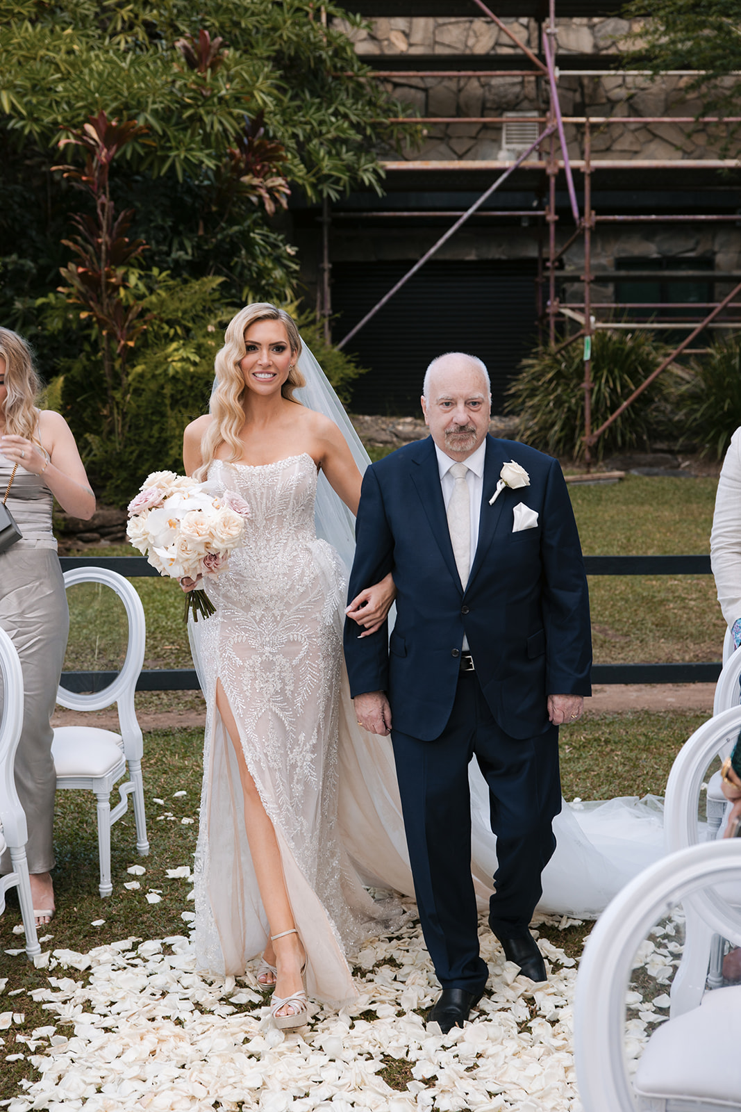 Real-Wedding-Nicole-Alex-Port-Douglas-venue-bride-walking-down-the-aisle-with-her-father